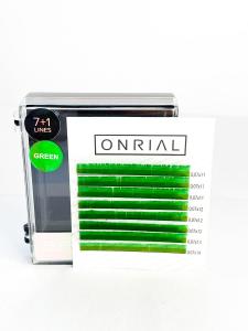 Цветные ресницы для наращивания микс С 0,07 мм 11-14 Зеленый ONRIAL Inne