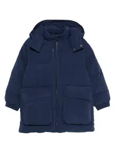 Пуховик с капюшоном Emporio Armani Kids, синий