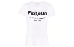 Футболка с принтом логотипа Alexander McQueen, белая