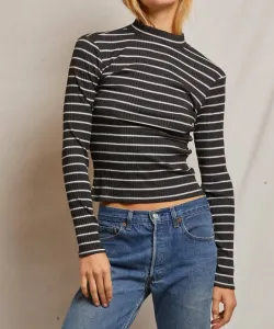 Топ с длинными рукавами Lauryn, черный/сахар Perfectwhitetee