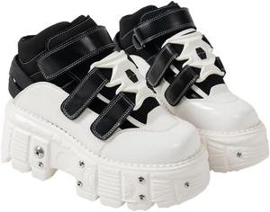 Женские готические ботильоны на платформе с высоким каблуком в стиле панк, военные ботинки Y2K, обувь для косплея Generic, Black