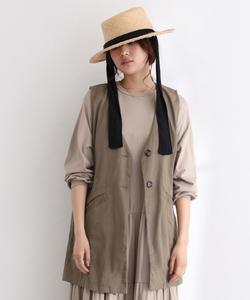 Жилет без воротника из саржи Pourvous, цвет Light Khaki