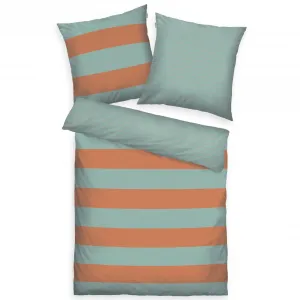 Постельное белье TOM TAILOR HOME «BOLD STRIPES в размере. 135х200см, 155х220см или 200х220см", новая спальня, на цветной фирменной молнии, цвет Warm Coral & Fresh Sage