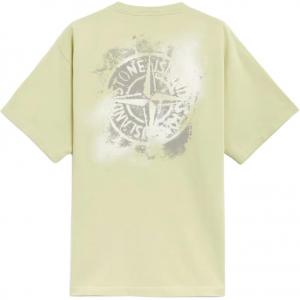 Футболка с коротким рукавом камуфляж STONE ISLAND, фисташковый зеленый