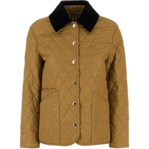 Куртка стеганая с вышитым логотипом Burberry, коричневый