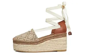 Эспадрильи женские белые/коричневые Tory Burch