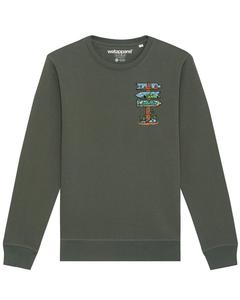 Свитер Watapparel Sweatshirt Adventure is everywhere, оливковый
