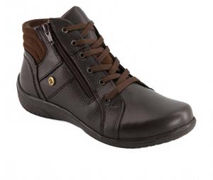 Женские кожаные ботильоны коричневого цвета Andrea, коричневый