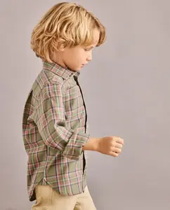 Рубашка с длинным рукавом в крупную шотландскую клетку для мальчика Coconut El Corte Inglés, зеленый