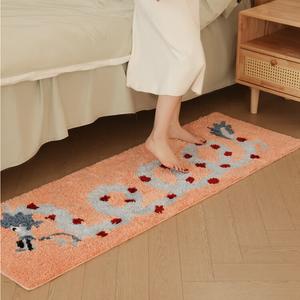 Saipos Ковер 50х150 см из плюша для спальни/гостиной, Bedside Cartoon, Qingshan Meisu