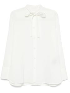 Jil Sander рубашка с бантом, белый