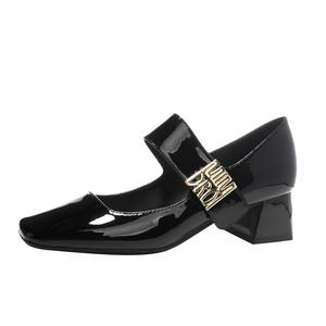 Туфли Мэри Джейн на массивном каблуке 4,5 см женские Zubumei, Black