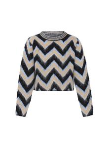 Женский свитер черного цвета с разноцветными вставками IZIA