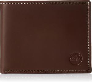 Timberland мужской кожаный кошелек с пристегивающимся откидным карманом, Brown (Hunter)