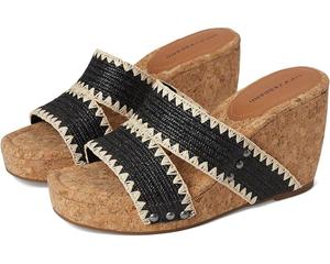 Туфли Lucky Brand Vickta Woven Band Cork Wedge Sandals, черный
