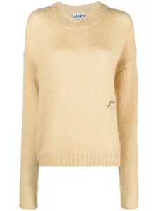 Джемпер с вышитым логотипом GANNI, нейтральный