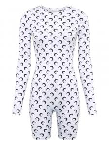 Комбинезон с длинными рукавами и принтом «Луна» Marine Serre, белый