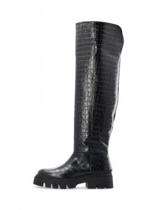 Сапоги выше колена в цвете BlackCroco Bianco