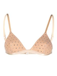 THE ANDAMANE бюстгальтер с треугольными чашками и кристаллами, нейтральный цвет