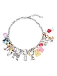 Колье Sticker Charm Statement Marc Jacobs, серебристый