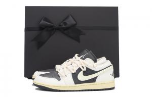 Баскетбольные кроссовки Air 1 Vintage женские с низким верхом, черный/белый Jordan