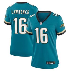 Женская игровая джерси Jacksonville Jaguars Prowler в стиле ретро, цвет teal, модель Trevor Lawrence Nike