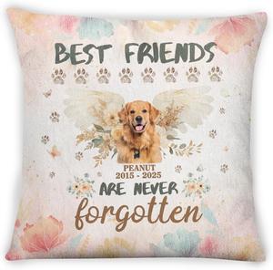 Custom Персонализированная памятная подушка для питомца с фото и ангельскими крыльями Option 1