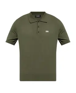 Поло с логотипом Dsquared2, зеленый