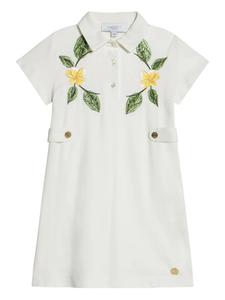 Платье с цветочной вышивкой Roberto Cavalli Junior, белый