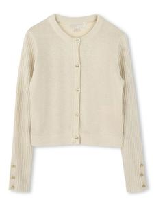 Кардиган с круглым вырезом Michael Kors Kids, нейтральный цвет