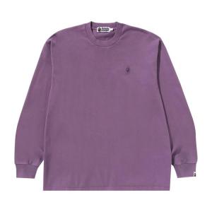 Футболка BAPE Ape Head One Point Garment Dyed Long-Sleeve Tee, Purple
