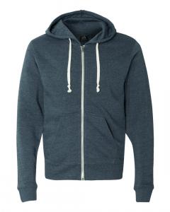 Толстовка Triblend Full-Zip с капюшоном J. America, цвет navy triblend