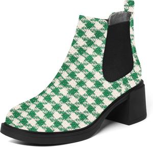 Женские модные ботильоны ROSERWISH с круглыми носками, эластичной шнуровкой, удобным массивным низким каблуком 2,5 дюйма