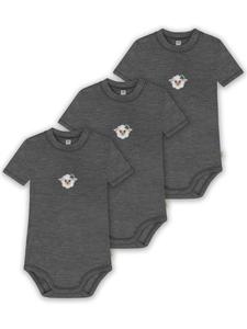 Normani Outdoor Sports Комплект из 3 боди с короткими рукавами из шерсти мериноса, цвет антрацит