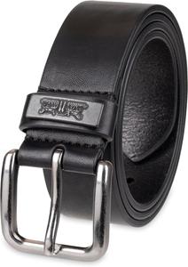 Мужской черный кожаный ремень Levi's - повседневный дизайн для джинсов или повседневной носки, Black Ornament