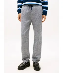 Льняные брюки-чинос SONNY tapered fit Tommy Jeans, темно-синий