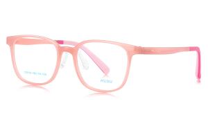 MUZU Пластиковая квадратная оправа для очков TR/Memory унисекс, Translucent Powder - C36+0 degree flat light anti-blue light lens