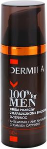 100% увлажняющий крем для мужчин против глубоких морщин 50+ Dermika, 50 мл