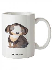 Кружка XL Собака, расслабляющаяся без слов в белом Mr. & Mrs. Panda