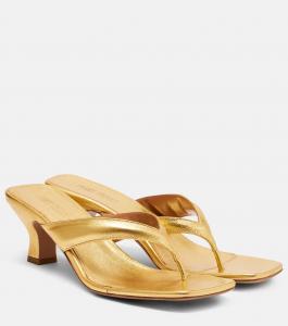 Портофино босоножки-танкетки из металлизированной кожи Paris Texas, золотой