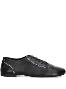 Кожаные туфли с контрастной строчкой Wales Bonner, черный