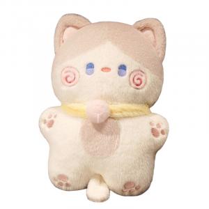 Плюшевая игрушка котенок с колокольчиком, плюшевая кукла, высота 40см Fat Fat Dragon, Milk Coffee[Bell Cat]