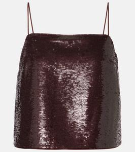 Топ с пайетками Roland Mouret, коричневый