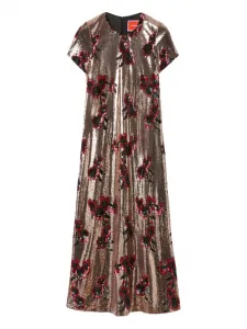 Платье миди с пайетками La DoubleJ, коричневый