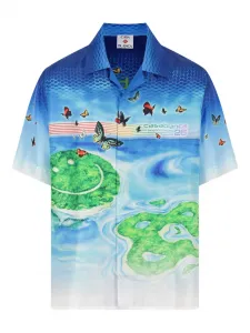 Рубашка с принтом Casablanca, синий