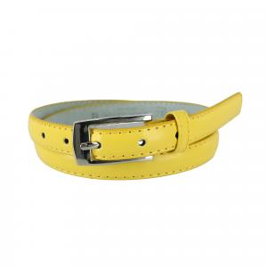 Женский узкий кожаный ремень для платья CTM, желтый