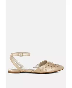 Сандалии на плоской подошве Chalcis с металлизированными люверсами London Rag, золотой