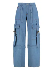 Джинсы карго с пряжками Versace Jeans Couture, синий