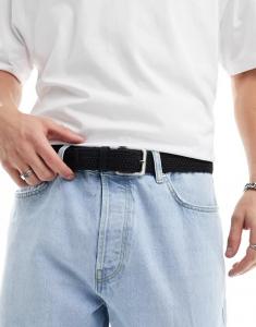 Черный ремень Jack & Jones Web с пряжкой