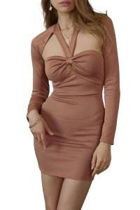 Открытый болеро-топ мини-платье в цвете мокка-мусс ENDLESS BLU., мокко